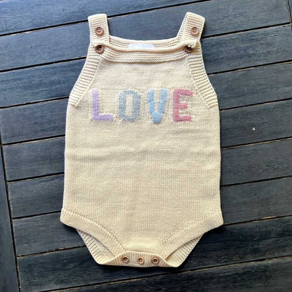 12-18 mos LOVE knit onesie Tutu & Lulu